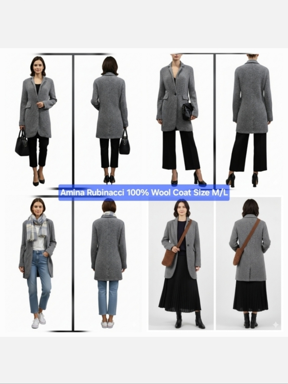 Amina Rubinacci 100% Wool Coat Size M/L